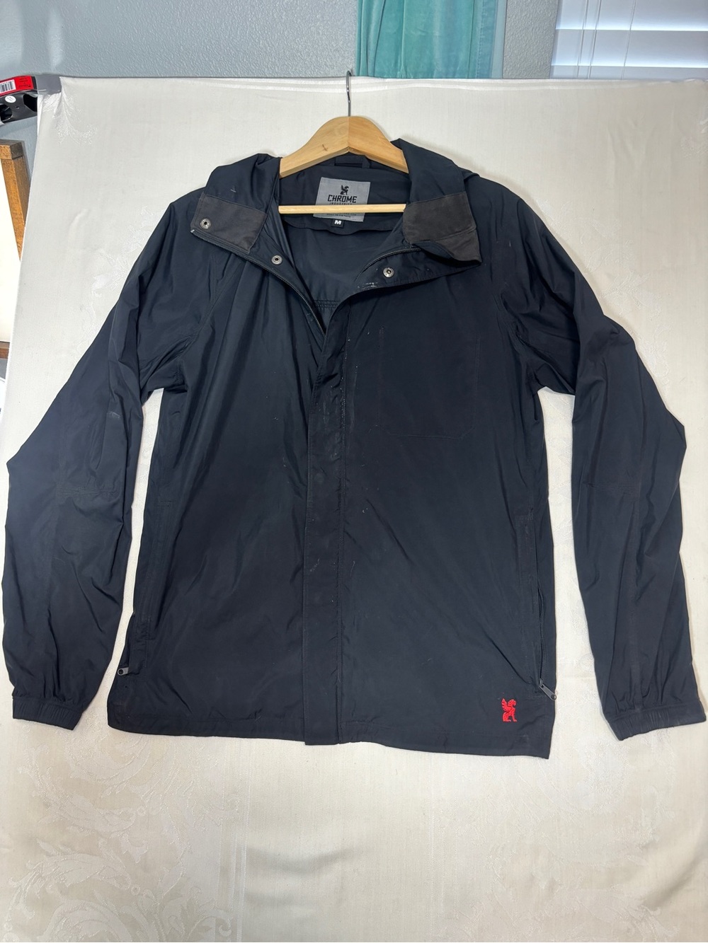Chrome Industries Men’s Black Hooded Rain Jacket